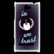 Coque HTC Windows Phone 8S In anonymous We trust bleu ZG