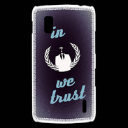 Coque LG Nexus 4 In anonymous We trust bleu ZG