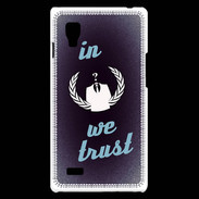 Coque LG Optimus L9 In anonymous We trust bleu ZG