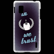 Coque LG Optimus G In anonymous We trust bleu ZG