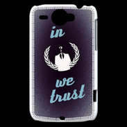 Coque HTC Wildfire G8 In anonymous We trust bleu ZG
