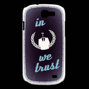 Coque Samsung Galaxy Express In anonymous We trust bleu ZG