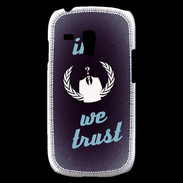 Coque Samsung Galaxy S3 Mini In anonymous We trust bleu ZG