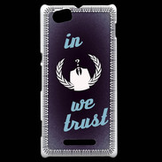 Coque Sony Xperia M In anonymous We trust bleu ZG