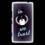 Coque Nokia Lumia 1320 In anonymous We trust bleu ZG