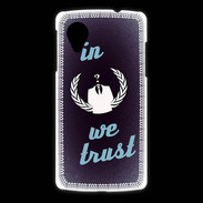 Coque LG Nexus 5 In anonymous We trust bleu ZG
