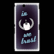 Coque Sony Xpéria Z Ultra In anonymous We trust bleu ZG
