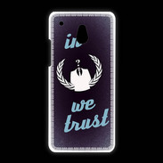 Coque HTC One Mini In anonymous We trust bleu ZG