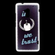 Coque HTC One Max In anonymous We trust bleu ZG