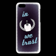 Coque iPhone 5C In anonymous We trust bleu ZG