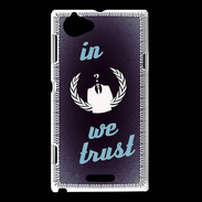 Coque Sony Xperia L In anonymous We trust bleu ZG