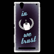 Coque Sony Xperia T2 Ultra In anonymous We trust bleu ZG