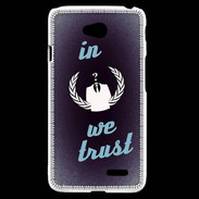 Coque LG L70 In anonymous We trust bleu ZG