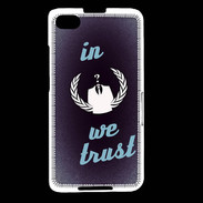 Coque Blackberry Z30 In anonymous We trust bleu ZG