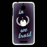 Coque HTC Desire 510 In anonymous We trust bleu ZG