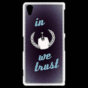 Coque Sony Xperia Z2 In anonymous We trust bleu ZG