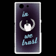 Coque Sony Xperia Z3 Compact In anonymous We trust bleu ZG