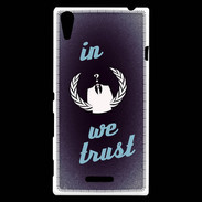 Coque Sony Xperia T3 In anonymous We trust bleu ZG