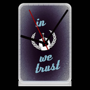 Pendule de bureau In anonymous We trust bleu ZG