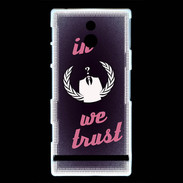 Coque Sony Xperia P In anonymous We trust Rouge ZG