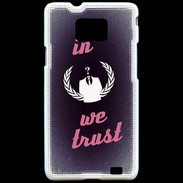 Coque Samsung Galaxy S2 In anonymous We trust Rouge ZG