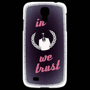 Coque Samsung Galaxy S4 In anonymous We trust Rouge ZG