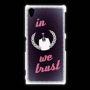 Coque Sony Xpéria Z1 In anonymous We trust Rouge ZG