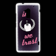 Coque HTC One Max In anonymous We trust Rouge ZG
