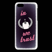 Coque iPhone 5C In anonymous We trust Rouge ZG