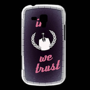 Coque Samsung Galaxy Trend In anonymous We trust Rouge ZG