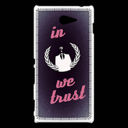 Coque Sony Xperia M2 In anonymous We trust Rouge ZG