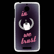 Coque HTC Desire 510 In anonymous We trust Rouge ZG