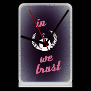 Pendule de bureau In anonymous We trust Rouge ZG