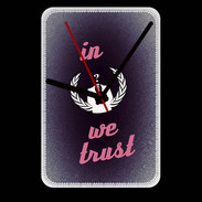 Grande pendule murale In anonymous We trust Rouge ZG