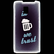 Coque LG P990 In Beer We trust bleu ZG