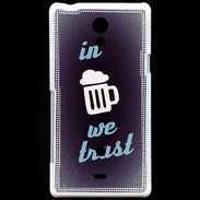 Coque Sony Xperia T In Beer We trust bleu ZG