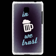 Coque LG Optimus L3 II In Beer We trust bleu ZG