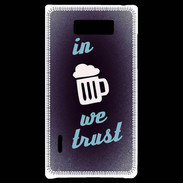 Coque LG Optimus L7 In Beer We trust bleu ZG
