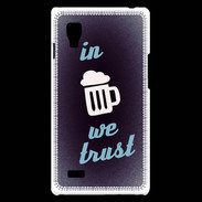 Coque LG Optimus L9 In Beer We trust bleu ZG