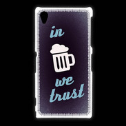 Coque Sony Xpéria Z1 In Beer We trust bleu ZG
