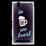 Coque Sony Xperia T2 Ultra In Beer We trust bleu ZG
