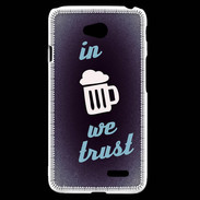 Coque LG L70 In Beer We trust bleu ZG