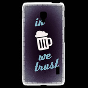 Coque LG F6 In Beer We trust bleu ZG