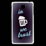 Coque LG F5 In Beer We trust bleu ZG