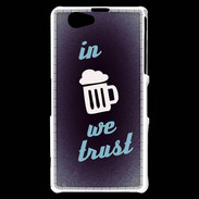 Coque Sony Xperia Z1 Compact In Beer We trust bleu ZG