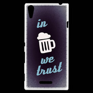 Coque Sony Xperia T3 In Beer We trust bleu ZG