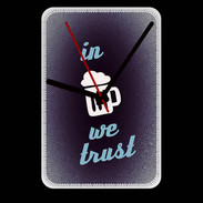 Grande pendule murale In Beer We trust bleu ZG