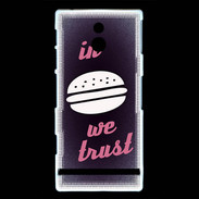 Coque Sony Xperia P In Burger We trust Rouge ZG