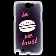 Coque Samsung Galaxy Note 2 In Burger We trust Rouge ZG