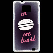 Coque Samsung Galaxy S2 In Burger We trust Rouge ZG